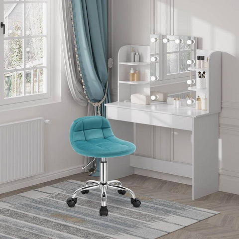 Rootz Velvet Office Stool - Bureaustoel - Verstelbare draaistoel - Stijlvol, comfortabel, ergonomisch - 56,5-68 cm x 38 cm x 31 cm