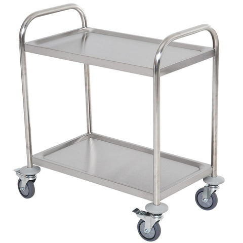 Rootz Serving Trolley - Kitchen Cart - Rolling Storage - Durable & Stylish - 71L x 41W x 81H cm - Chrome-Plated Stainless Steel