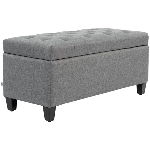 Rootz Upholstered Storage Bench - Entryway Bench - Bed Bench - Ample Storage - 100cm x 40cm x 44cm