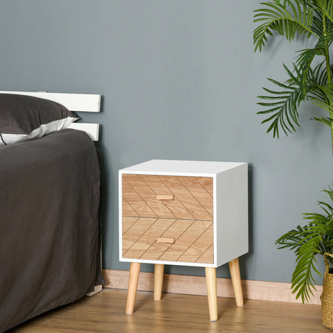 Rootz Bedside Night Table - Nightstand - Corridor Dresser - Modern Retro Design - 40 x 30 x 55.5 cm