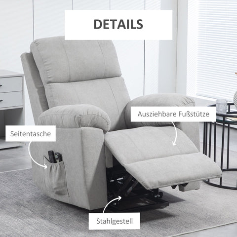 Rootz Massage Chair - Recliner Chair - Senior Mobility Chair - Ultimate Comfort - 8 Massage Points - Adjustable Massage Time - 89cm x 99cm x 103cm