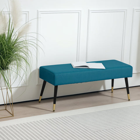 Rootz Padded Velvet Bench - Upholstered Seating - Elegant Bank - Optimal Comfort - 109.5cm x 39.5cm x 45.5cm