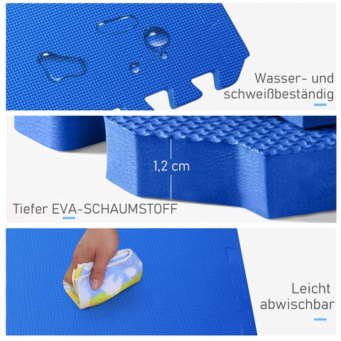 Rootz 8-Piece EVA Foam Mat Set - Puzzle Mat - Play Mat - Floor Protection - Safe & Non-Toxic - Enhanced Traction - 60cm x 60cm x 1.2cm