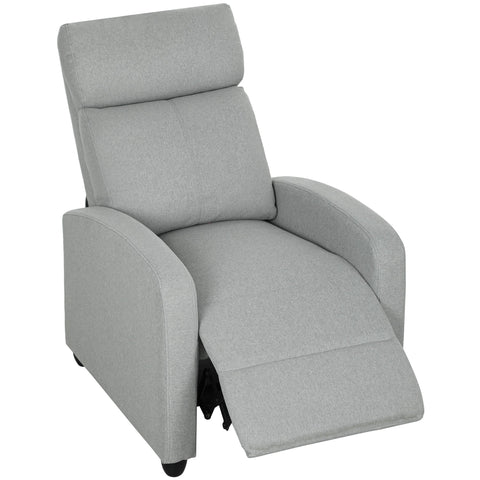 Rootz Relaxation Armchair - Recliner Chair - Lounge Seating - Adjustable Comfort - Linen Polyester - Grey - 69cm x 156.5cm x 101cm
