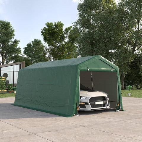 Rootz Tente Garage Carport - Storage Tent - Shelter - Waterproof UV-Resistant - 6 x 2.4/3 x 2.62m - Galvanized Steel