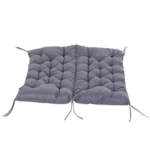 Rootz Seat Cushion Back Cushion for Garden Bench - Swing Sofa Pad - Outdoor Sofa Cushion - Great Comfort - 132cm x 110cm x 10cm - Grey
