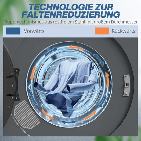 Rootz Tumble Dryer - Portable Dryer - Compact Laundry Solution - Touch Operation - 4kg Capacity - 6 Programs - 49cm x 43cm x 61cm - Grey