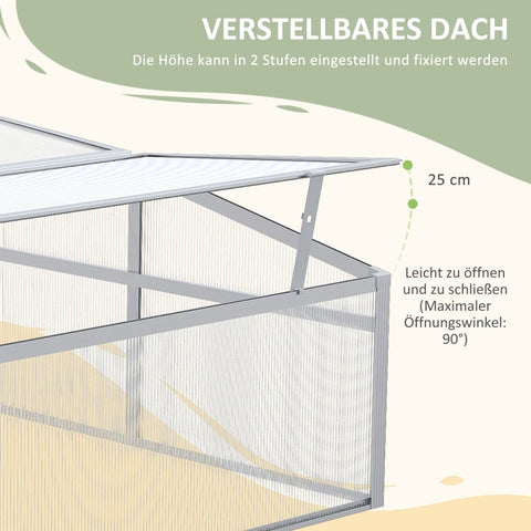 Rootz All-Season Greenhouse - Cold Frame - Gardening Shelter - Maximum Light Transmission - Optimal Ventilation - Durable Aluminum Frame - 100cm x 100cm x 48cm