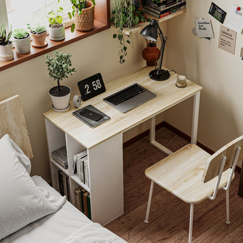 Rootz Compact Computer Desk - Small Office Desk - Modern Workspace Table - Storage Compartments - 100 x 54 x 75 cm