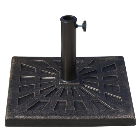 Rootz Parasol Stand 15 kg - Umbrella Holder - Umbrella Base - Durable Resin - Elegant Design - Adjustable Locking Screw - 47cm x 47cm x 32cm