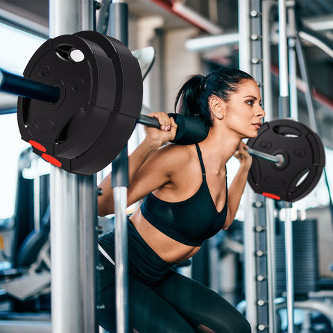 Rootz Set of 4 Weight Plates - Gym Discs - Fitness Weights - Durable Polypropylene - Ø27x4.5cm & Ø24x3.5cm - Versatile Strength Training