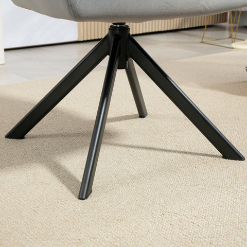 Rootz Swivel Reading Chair - Armchair - Relaxation Chair - 360° Rotation - Velvet Fabric - 58.5cm x 59cm x 78.5cm