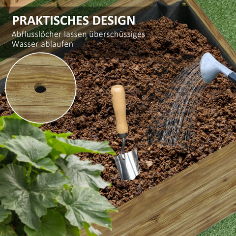 Rootz Planter with Trellis - Raised Bed - Mobile Flower Box - Weatherproof - 76cm x 30cm x 155cm