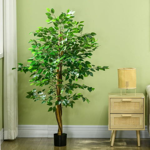 Rootz Artificial Fig Tree - Faux Plant - Realistic Appearance - No Maintenance - 150cm Height - Ø15cm x 12.5cm Pot