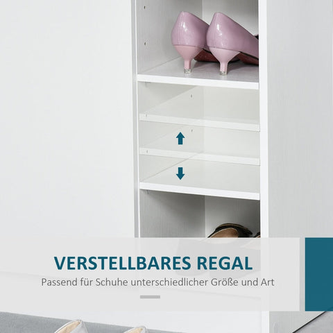 Rootz Schoenenkast - Schoenenorganizer - Schoenenopbergeenheid - Biedt plaats aan 12 paar - Minimalistisch ontwerp - Duurzame spaanplaat en aluminiumlegering - 83 cm x 30 cm x 90 cm