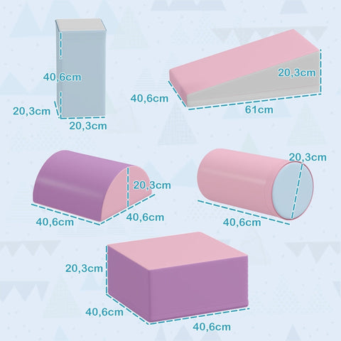 Rootz Soft Building Blocks Set - Foam Toy Cubes - Educational Play - Boost Motor Skills - Various Shapes - 40.6L x 40.6W x 20.3H cm