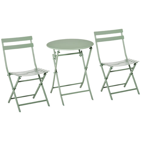 Rootz 2 Piece Garden Furniture Set - Foldable Bistro Set - Outdoor Dining Set - Powder-Coated Metal - Ø 60 x 71cm, Chair: 42 x 50 x 81cm