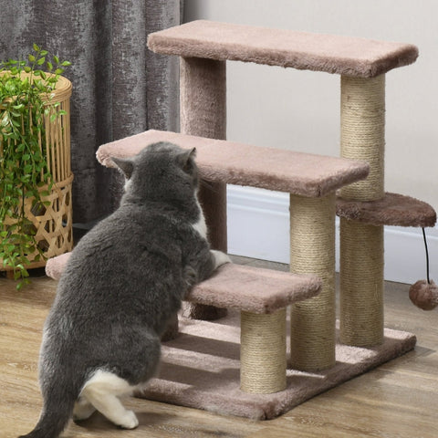 Rootz Pet Staircase - Cat Climbing Steps - Kitty Play Tower - Helps Reach High Areas - Compact & Portable - Sturdy Design - 45cm x 40cm x 48cm