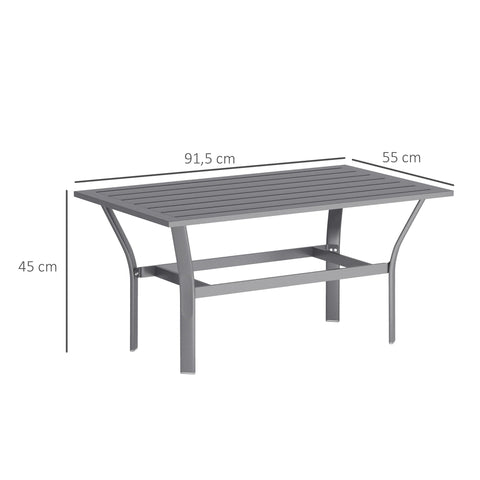 Rootz Side Table - Patio Coffee Table - Outdoor Garden Table - Weatherproof & Durable - 91.5 x 55 x 45 cm - Grey