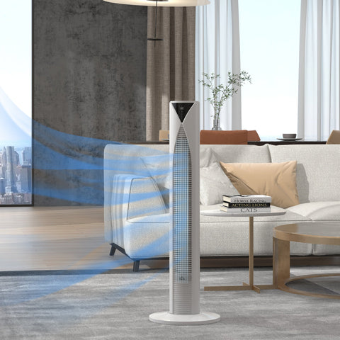 Rootz Tower Fan with Remote - Cooling Breeze - Quiet Fan - Energy Efficient - 31.5 x 31.5 x 96 cm