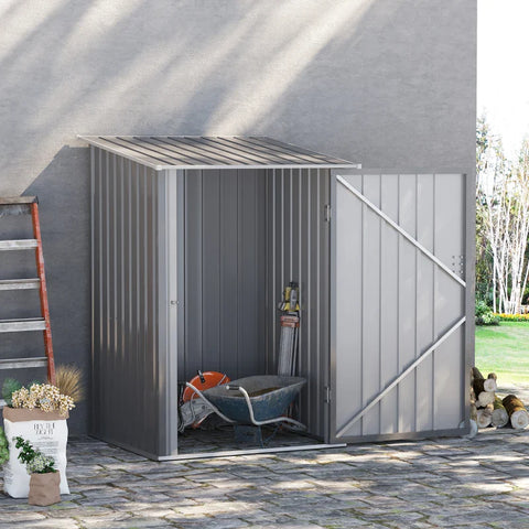 Rootz Tool Shed - Garden Tool Shed - Compact Shed - Metal Tool Shed - Gray - 100 x 103 x 160cm