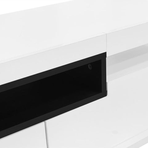 Rootz High-Gloss TV Cabinet - Media Console - Entertainment Center - LED Lighting - 160cm x 39cm x 42cm