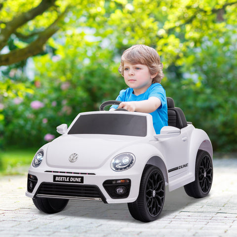 Rootz Children's Electric Car - Kids Ride-On VW Beetle - Electric Vehicle with Remote Control & Music - 97cm x 56.5cm x 46cm