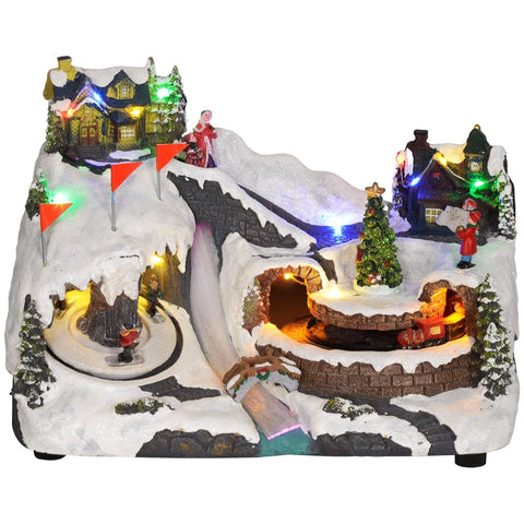 Rootz Christmas Village Set - Holiday Decor - Festive Display - LEDs & Fiber Optics - 34cm x 21cm x 23cm