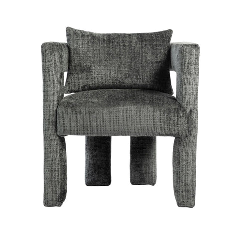 Rootz Modern Chenille Lounge Chair - Single Chair - Ergonomic Seating - Skin-Friendly Fabric - 60L x 44W x 65H cm