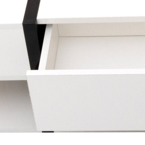 Rootz High Gloss Coffee Table - Modern Coffee Table - Stylish Living Room Table - Pull-Out Storage, Artistic Design - 78cm x 78cm x 36cm