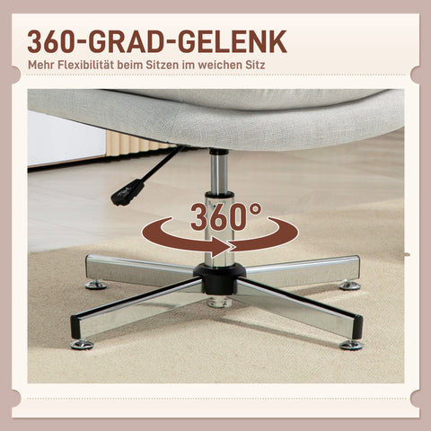 Rootz Office Chair - Desk Chair - Swivel Chair - Comfortable Seating - 65cm x 84-94cm - White