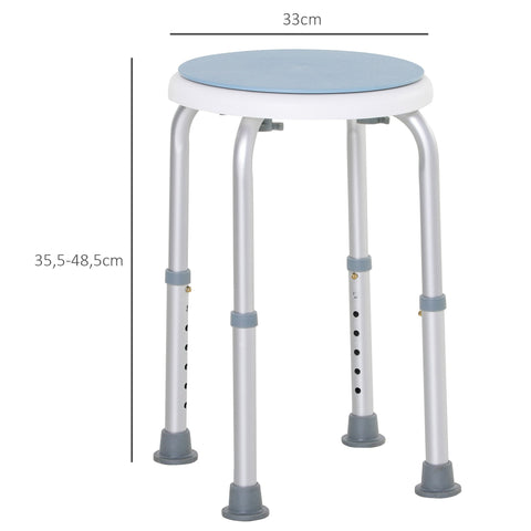 Rootz Shower Stool - Shower Seat - Bath Stool - Non-slip - Height Adjustable - Ø 33cm x 35.5-48.5cm