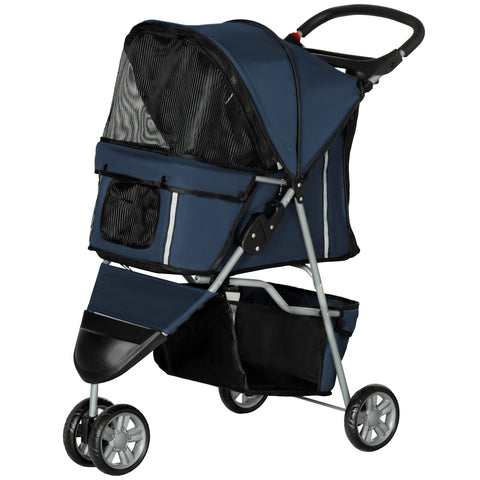 Rootz Dog Stroller - Collapsible Buggy - Foldable Pet Carriage - Comfortable Walks - 75cm x 45cm x 97cm
