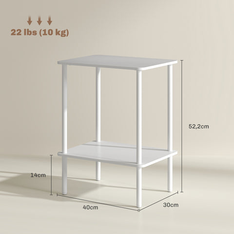 Rootz 2 Tier Side Table - Accent Table - Coffee Table - Extra Storage - 40cm x 30cm x 52.2cm