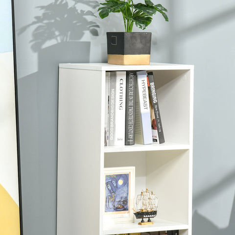 Rootz Bookcase Shelf - Storage Column - 4 Tier Organizer - Nordic Coziness - 40W x 30D x 129.5H cm