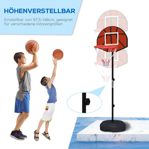 Rootz Basketball Stand - Adjustable Height - Magnetic Dartboard - Dual Functionality - Robust Construction - 38.5cm x 48.5cm Back Panel - Steel & PE
