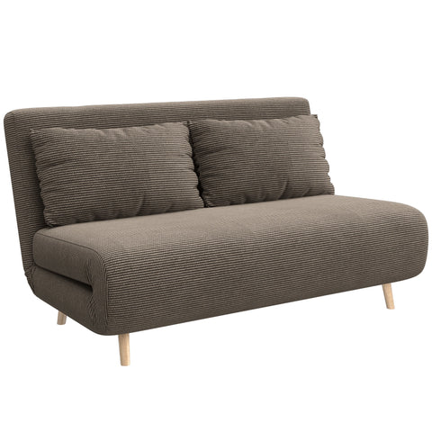 Rootz Sofa Bed Brown - Guest Bed - Convertible Couch - 3-Way Adjustable Backrest - Maximum Comfort - 141 x 90 x 81 cm