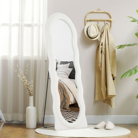 Rootz Full Body Mirror - Standing Mirror - Vaulted Mirror - Break-proof Glass - 160 x 60 cm White