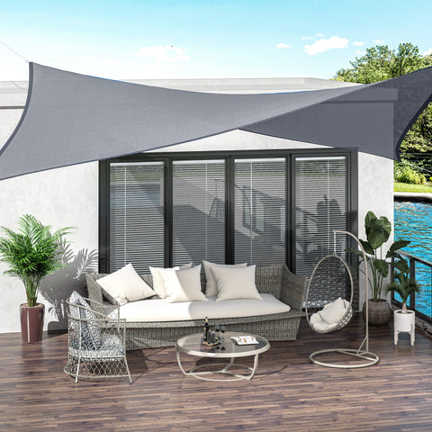Rootz Rectangular Shade Sail - Sun Shade - Outdoor Canopy - UV Protection - 6m x 4m