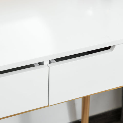 Rootz Coiffeuse Design Scandinave Dressing Table - Vanity Desk - Beauty Station - High Comfort Stool - 80x40x125cm Dressing Table, 44.5x36.5x45cm Stool