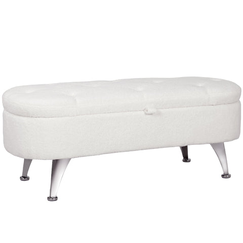 Rootz Storage Bench - Upholstered Seating - Ottoman Bench - Handy Storage - 114cm x 47cm x 46.5cm