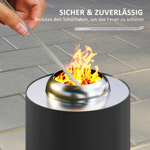 Rootz Fire Bowl - Fireplace - Fire Shells - Smoke-Free Combustion - Stainless Steel - Ø16x25cm