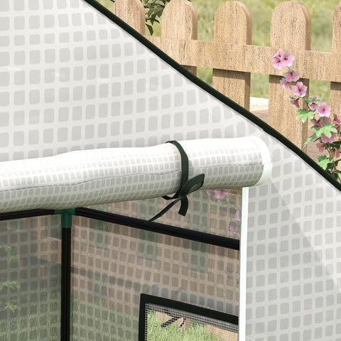 Rootz Greenhouse Film Cover - UV-Protected Replacement Tarp - Tear-Resistant Plastic - 140x73x190cm White