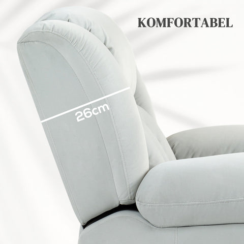 Rootz Electric Riser Chair - Recliner - Massage Chair - Velvet Fabric for Optimal Comfort - 101W x 93D x 104H cm
