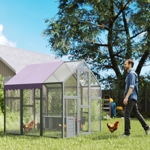 Rootz Chicken Enclosure - Chicken Coop - Poultry House - Waterproof Roof - 1.7 x 1.8 x 1.8m - For 6-8 Chickens