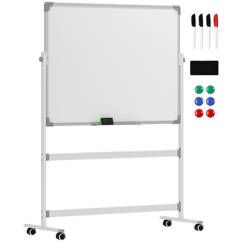 Rootz Mobile Magnetic Whiteboard - Rotatable Teaching Board - Writing Display - 360° Flexibility - 120 x 90 cm