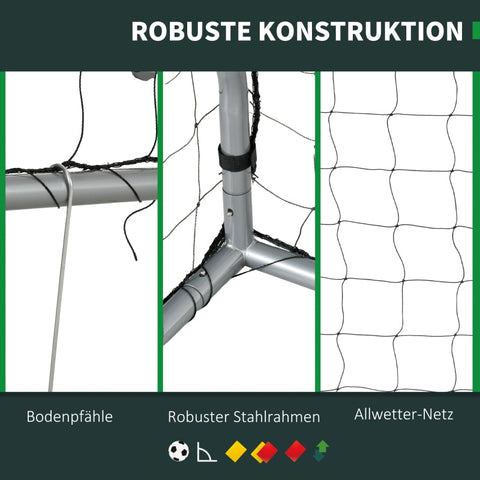 Rootz Soccer Goal Set - Portable Football Net - Weatherproof Soccer Net - Sturdy Steel Frame - Easy Assembly - 240cm x 85cm x 160cm