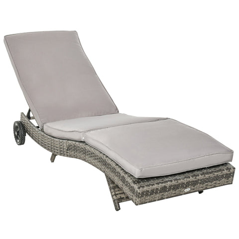 Rootz Sun Lounger Deck Chair - Recliner - Outdoor Chair - 5 Adjustable Positions - Removable Cover - 207cm x 70cm x 70cm