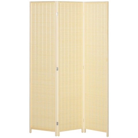Rootz Room Divider - Foldable Partition - 3 Panel Divider - Natural Style - Privacy Enhancer - 135 x 180 cm