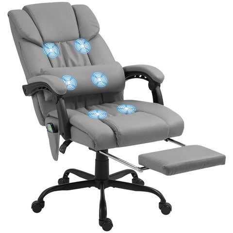 Rootz Ergonomic Massage Chair - Reclining Office Chair - Heated Lounge Chair - Wired Remote - 66cm x 75cm x 112-122cm